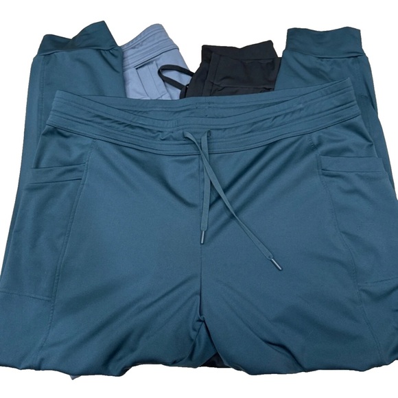 32 Degrees Heat Black Basic Joggers Set of 3 Deep Peacock, Grisalle, Black -2X - Picture 3 of 4